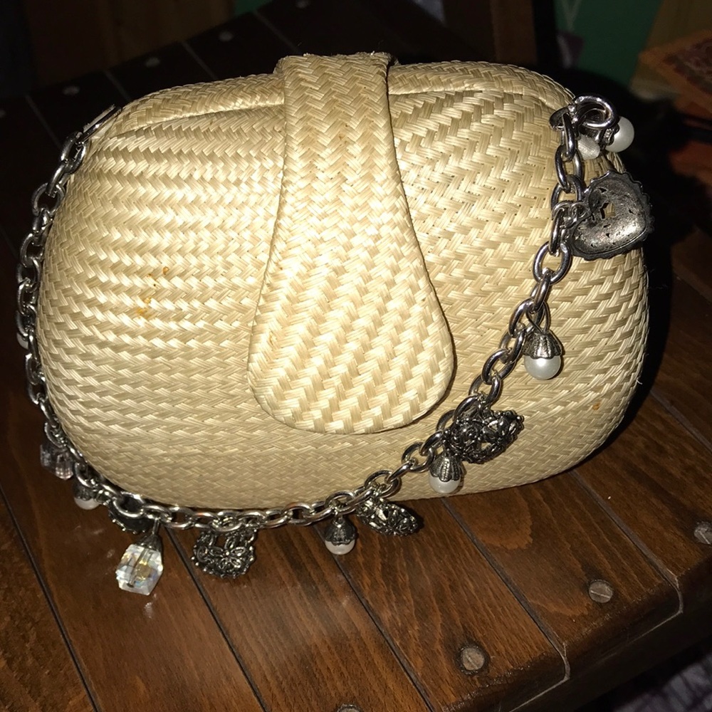 Donna Dixon Natural Straw Mini Handbag - Picture 1 of 8